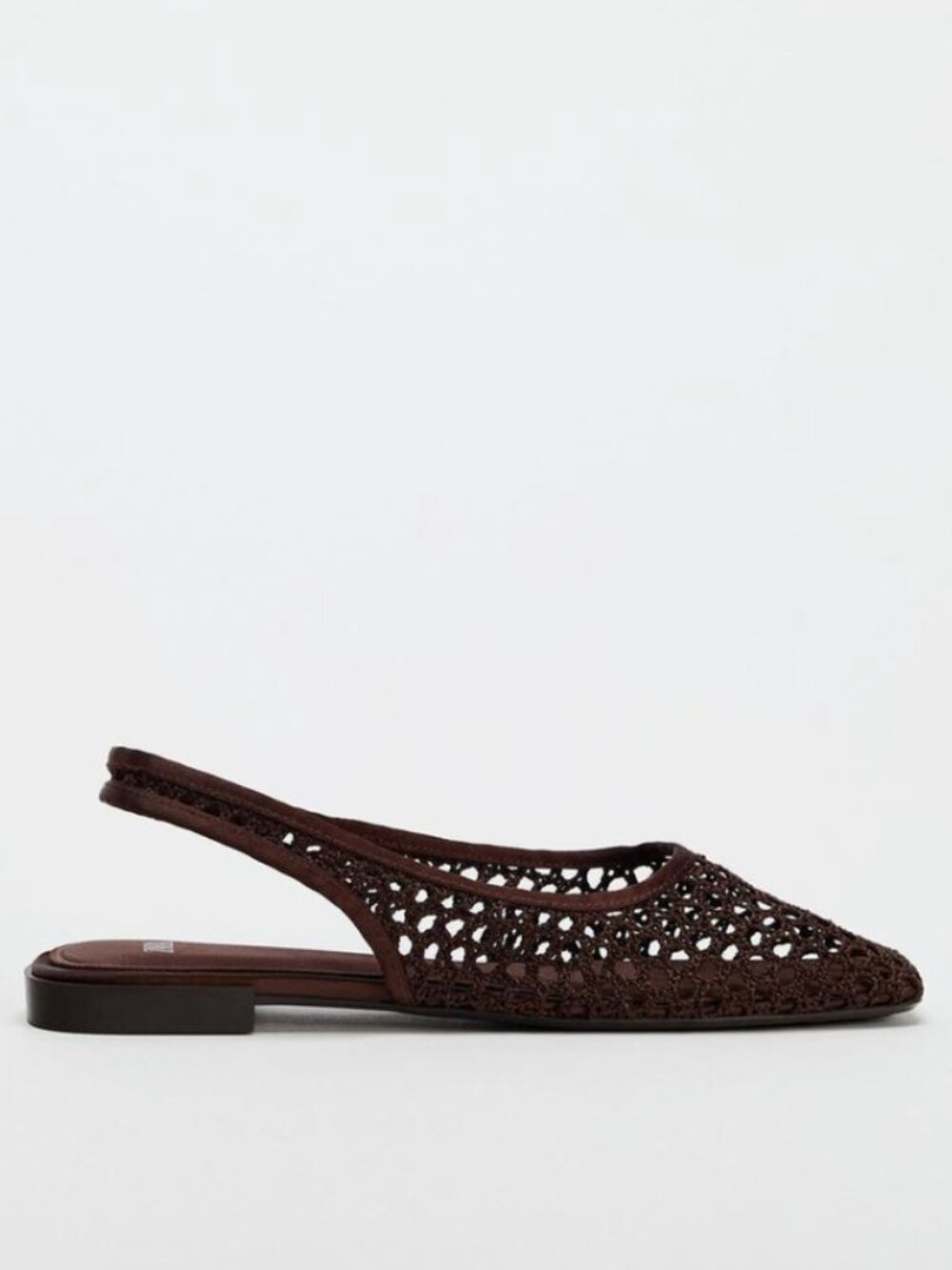 Zara Woven Slingback Flats Brown Women's Size 8